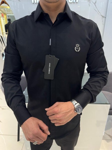 قميص لايكرا - زرار مخفية - D&G