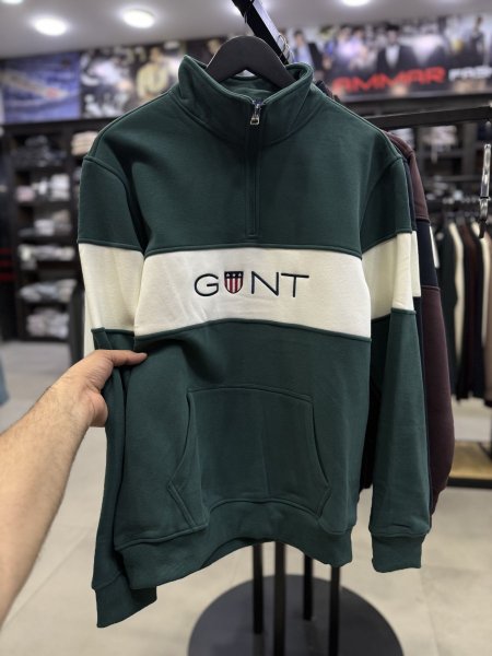 بلوزة فوتر مبطن نص سحاب GANT