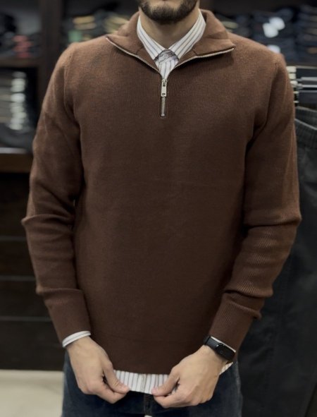 بلوزة صوف نص سحاب BMC